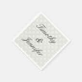 Mooie bruiloft Damask Pattern Silver and White Servetten (Hoek)