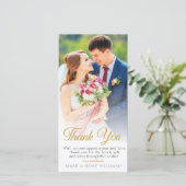 Mooie bruiloft dank je wel kaart (Staand voorkant)
