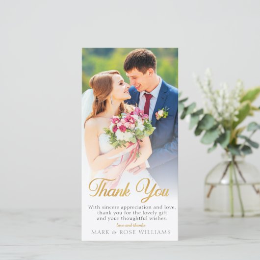 Mooie bruiloft dank je wel kaart (Staand voorkant)