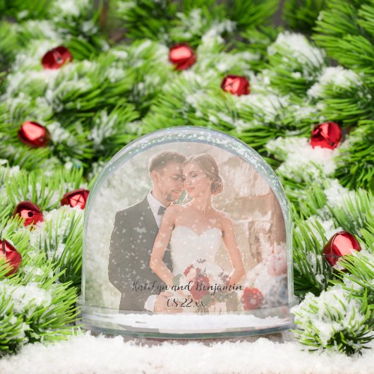 Mooie bruiloft en paar foto's Naam Datum Sneeuwbol (Kerstmis)