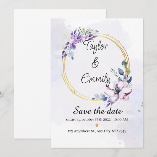 mooie bruiloft kaart (Voorkant / Achterkant)