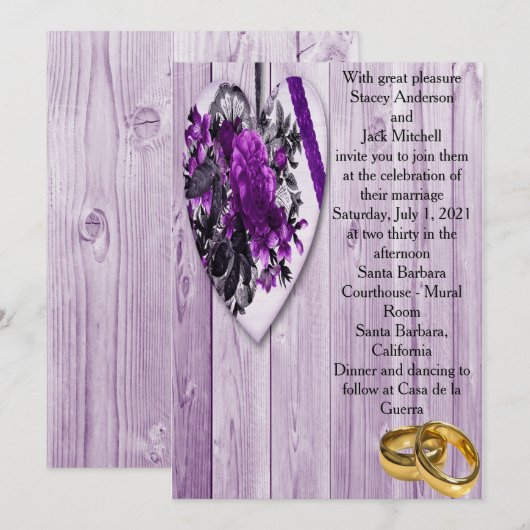 Mooie bruiloft kaart (Voorkant / Achterkant)