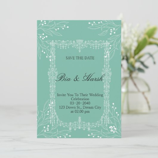 Mooie bruiloft Kaart (Staand voorkant)