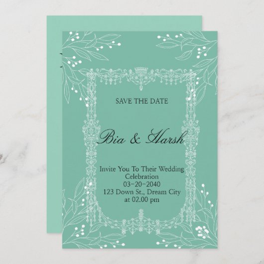 Mooie bruiloft Kaart (Voorkant / Achterkant)