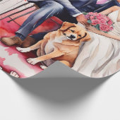 Mooie bruiloft paar aquarel cadeaupapier (Hoek)