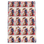 Mooie bruiloft paar aquarel medium cadeauzakje (Achterkant)