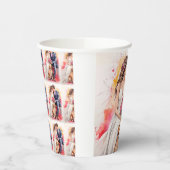 Mooie bruiloft paar aquarel papieren bekers (Links)