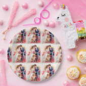 Mooie bruiloft paar aquarel papieren bordje (Feest)