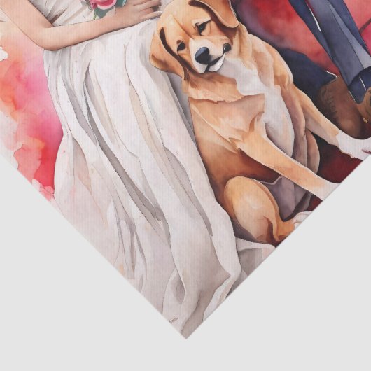 Mooie bruiloft paar aquarel tissuepapier (Detail)