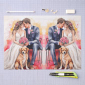 Mooie bruiloft paar aquarel tissuepapier (Craft)