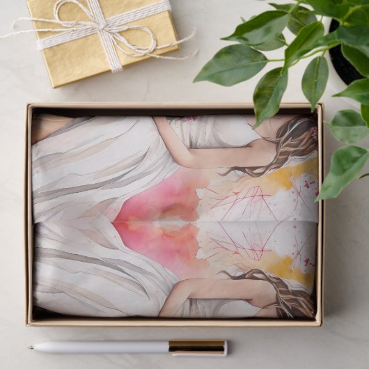 Mooie bruiloft paar aquarel tissuepapier (Geschenk)