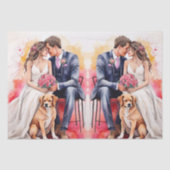 Mooie bruiloft paar aquarel tissuepapier (Voorkant)