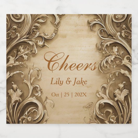 Mooie bruiloft sparkling wijnetiket (Enkel label)