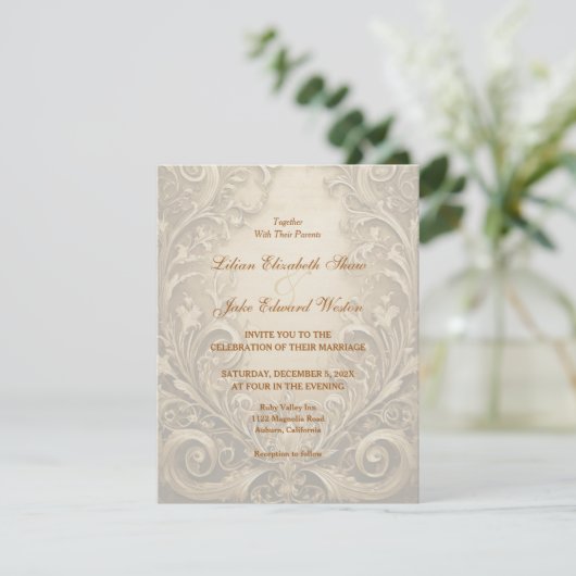 Mooie bruiloft uitnodiging (Staand voorkant)