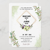 Mooie bruiloft uitnodiging ontwerp - Gemakkelijk t (Voorkant / Achterkant)