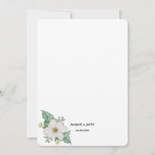 Mooie bruiloft uitnodiging ontwerp - Gemakkelijk t (Achterkant)