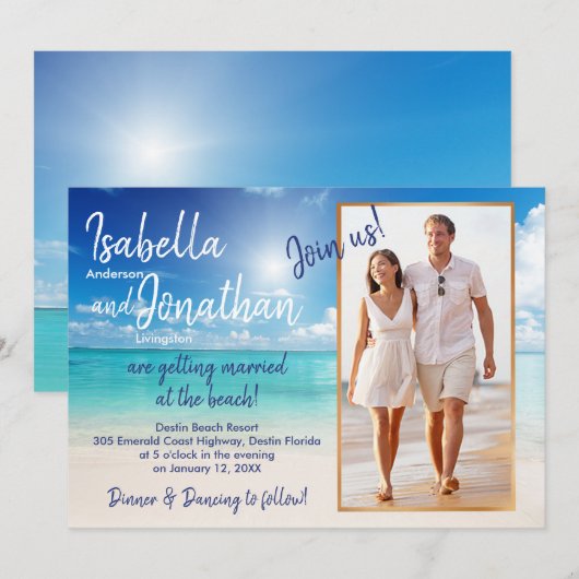 Mooie bruiloft | upload je foto kaart (Voorkant / Achterkant)