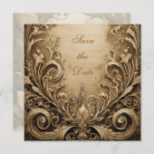 Mooie bruiloft van het Roos Save the Date (Voorkant / Achterkant)