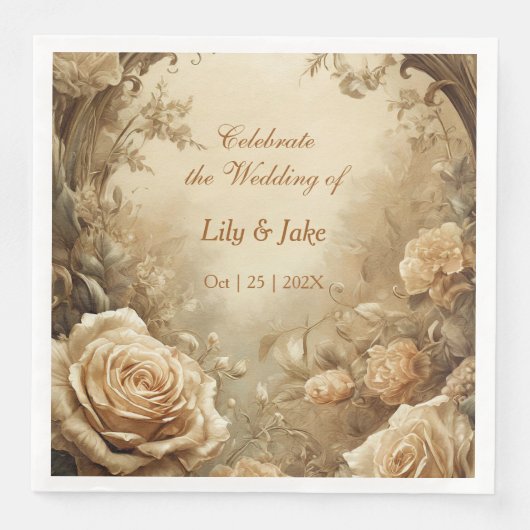 Mooie bruiloft van het Roos Servet (Voorkant)