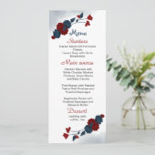 mooie bruiloft voor rode en marinebloemen menu (Staand voorkant)