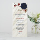 mooie bruiloft voor rode en marinebloemen menu (Staand voorkant)