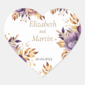 Mooie bruiloft waterverf hart sticker (Voorkant)