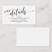 Mooie bruiloft website feest details informatiekaartje (Voorkant / Achterkant)