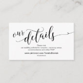 Mooie bruiloft website feest details informatiekaartje (Voorkant)