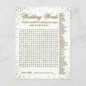 Mooie bruiloft woorden spel aankondigingskaart (Voorkant)
