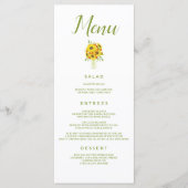 Mooie bruiloft zonnebloem menu (Voorkant)