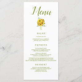 Mooie bruiloft zonnebloem menu