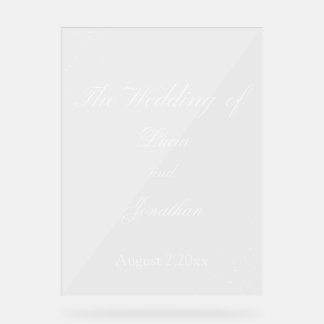 Mooie bruiloftAcryl Teken Acryl Bord