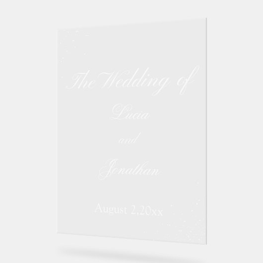 Mooie bruiloftAcryl Teken Acryl Bord (Hoek)