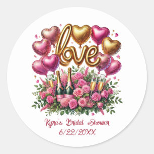 Mooie Bruiloftsshower voeg naam datum toe  Ronde Sticker
