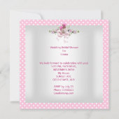 Mooie Bruiloftsshower Witte Roze Corset Stippen Kaart (Achterkant)