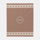 Mooie bruin en beige fleece deken (Voorkant)