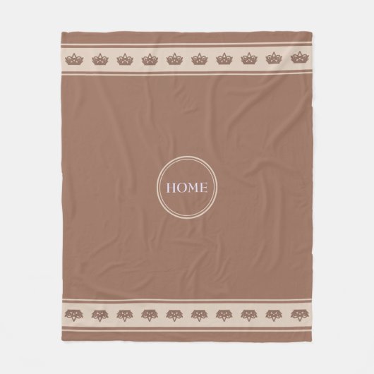 Mooie bruin en beige fleece deken (Voorkant)