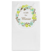 Mooie bruin groene bloemenkrans Vrijgezellenfeest Klein Cadeauzakje (Achterkant)