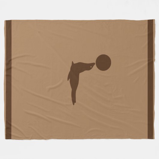 Mooie bruin Zee, leeuw en bal Fleece Deken (Voorkant (Horizontaal))