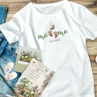 Mooie Bruine Babyvoetjes Hart Mama en Rups Tri-Blend Shirt