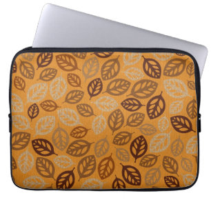 Mooie bruine bladerenpatroon laptop sleeve