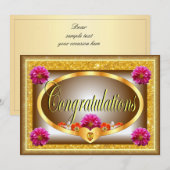 Mooie bruine bloem ontwerp felicitatie kaart (Voorkant / Achterkant)