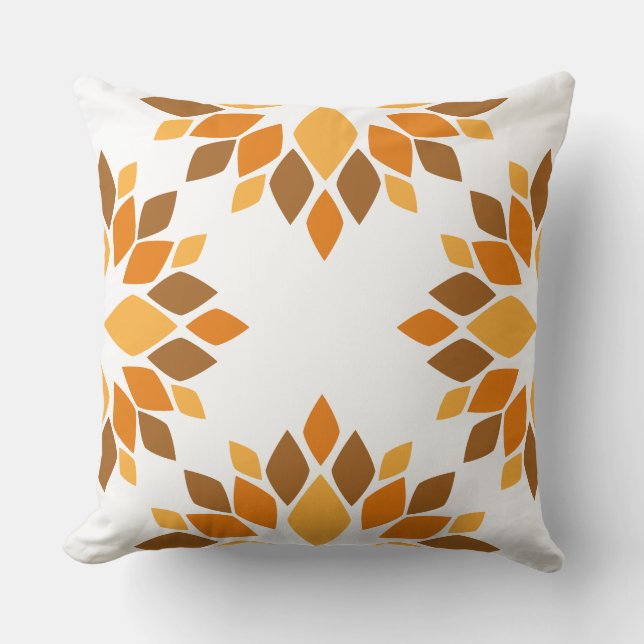 Mooie bruine bloemenpatroon kussen (Voorkant)