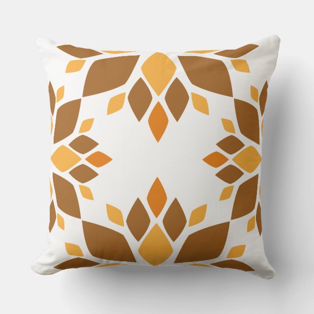 Mooie bruine bloemenpatroon kussen (Voorkant)