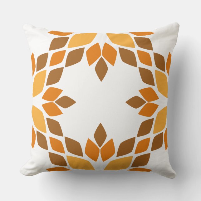 Mooie bruine bloemenpatroon kussen (Voorkant)