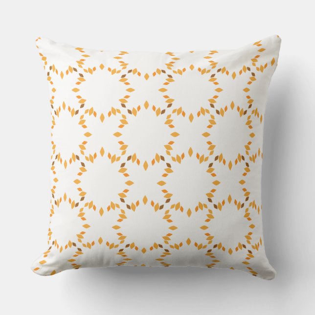 Mooie bruine bloemenpatroon kussen (Voorkant)