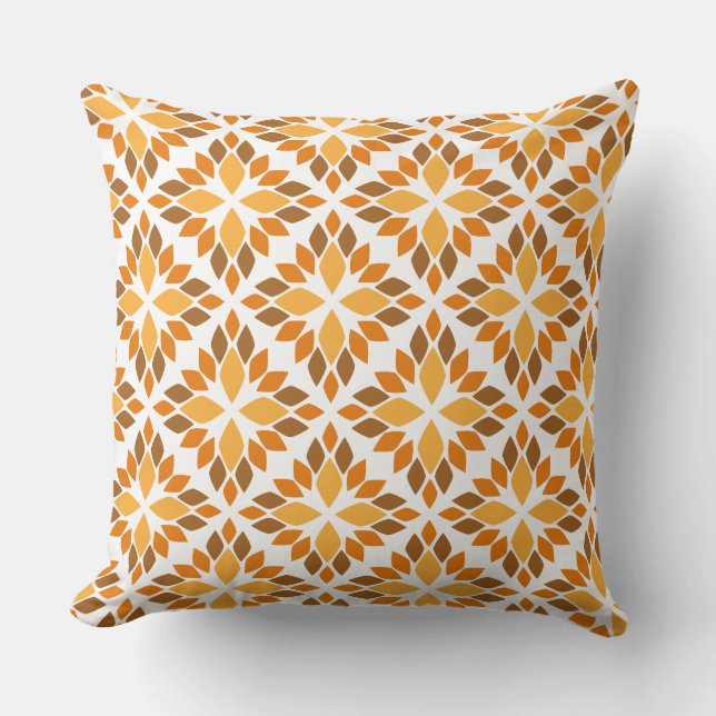 Mooie bruine bloemenpatroon kussen (Voorkant)