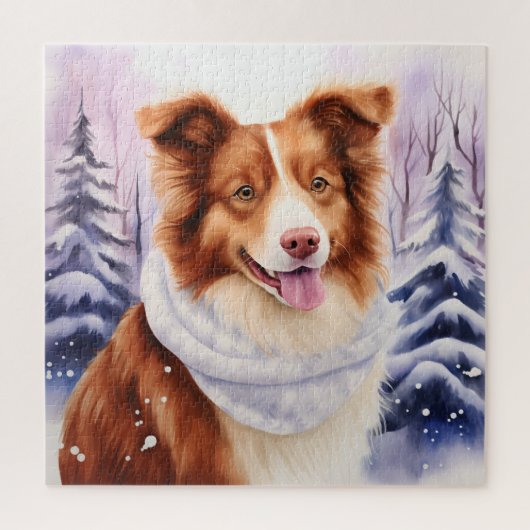 Mooie bruine Border Collie Hond Legpuzzel (Verticaal)
