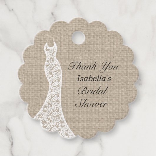 Mooie Bruine Bruiloft Bruidsdouche Bedankt Bedankjes Labels (Voorkant)