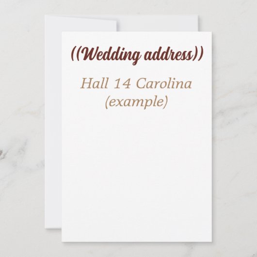 Mooie bruine bruiloft uitnodiging (Achterkant)